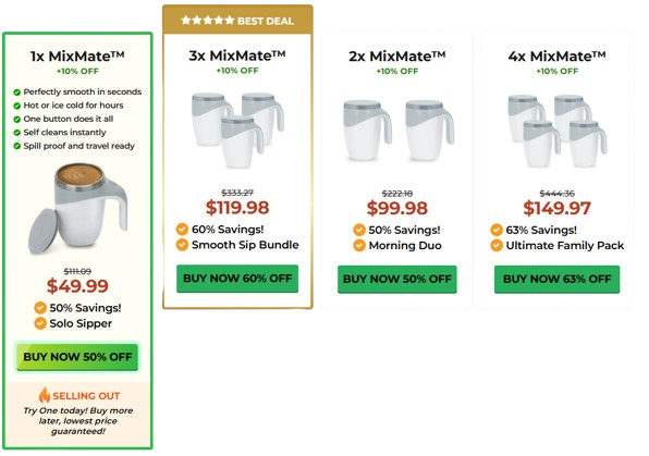 MixMate Self-Stirring Mug price Details