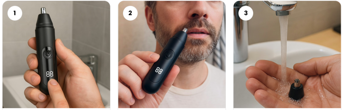 MrBoldPro Nose Hair Trimmer Use